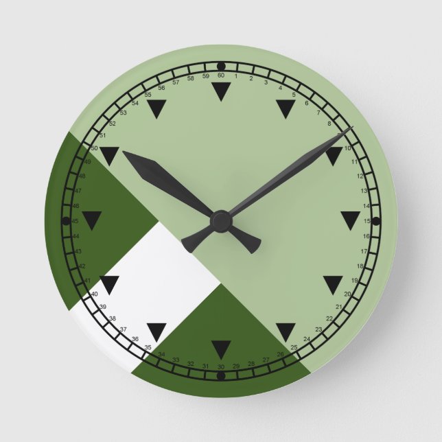 Reloj Redondo Mediano Bloque de color moderno Geo 1 (Anverso)