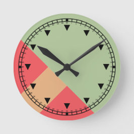 Reloj Redondo Mediano Bloque de color moderno Geo 1