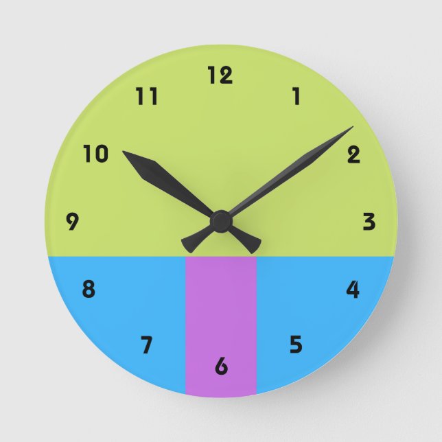 Reloj Redondo Mediano Bloque de color moderno Pastelrino (Anverso)