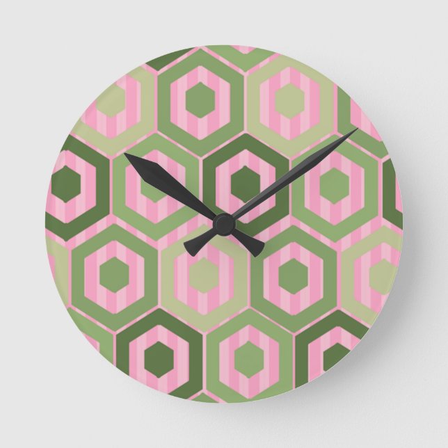 Reloj Redondo Mediano Bloques de primavera (Anverso)