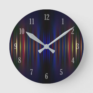 Reloj Redondo Mediano Blue and green blurred stripes pattern