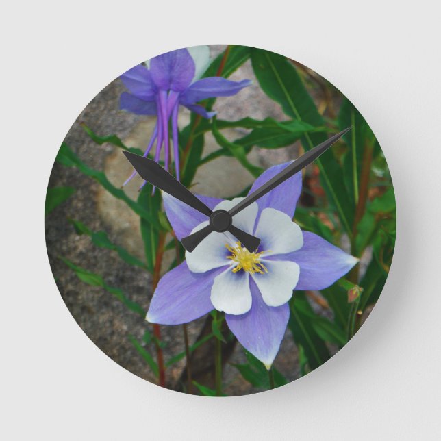 Reloj Redondo Mediano Blue columbine (Anverso)