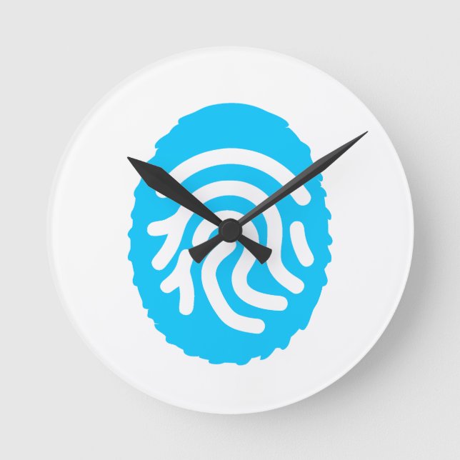 Reloj Redondo Mediano Blue Fingerprint Biometric Security (Anverso)