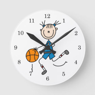 Reloj Redondo Mediano Blue Girl Basketball Player T shirts and Gifts