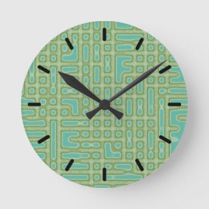Reloj Redondo Mediano Blue Green Pattern