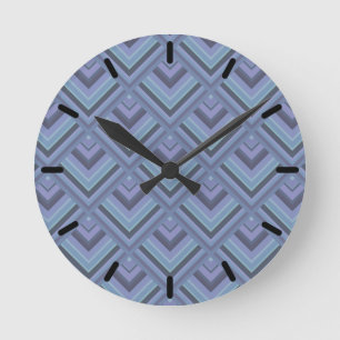 Reloj Redondo Mediano Blue-grey stripes scale pattern