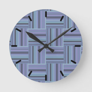 Reloj Redondo Mediano Blue-grey stripes weave pattern