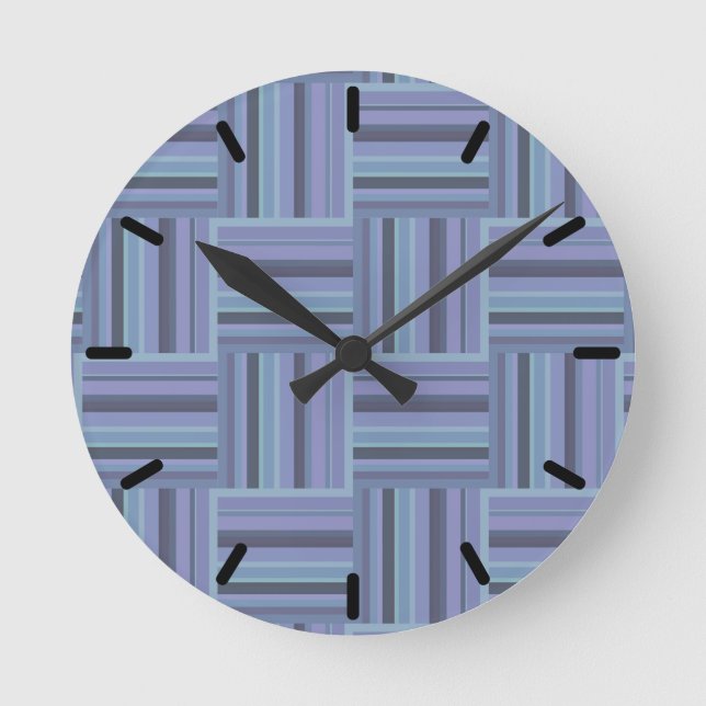 Reloj Redondo Mediano Blue-grey stripes weave pattern (Anverso)