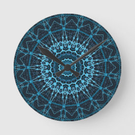 Reloj Redondo Mediano Blue Mandala Net Retro Hippie Trippy Boho Moda