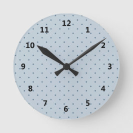 Reloj Redondo Mediano Blue Polka Dots on Lighter Blue