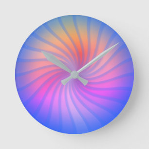 Reloj Redondo Mediano Blue Rainbow Spiral