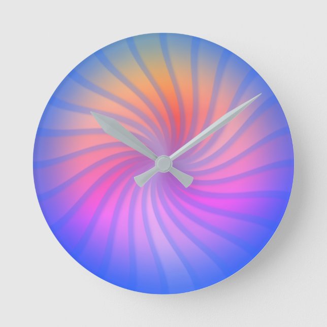 Reloj Redondo Mediano Blue Rainbow Spiral  (Anverso)