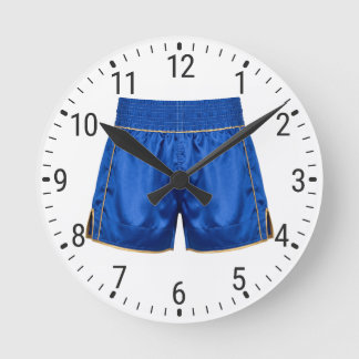 Reloj Redondo Mediano Blue Satin Boxing Shorts Trunk Boxer Decor