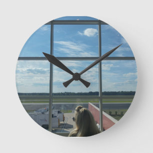 Reloj Redondo Mediano blue sky airport window photo