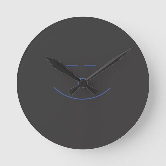 Reloj Redondo Mediano Blue Smile Face Wall Clock (Anverso)