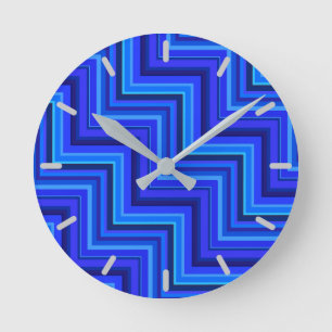 Reloj Redondo Mediano Blue stripes stairs pattern