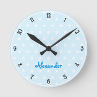 Blue White Stars Custom Name Boys Room Nursery