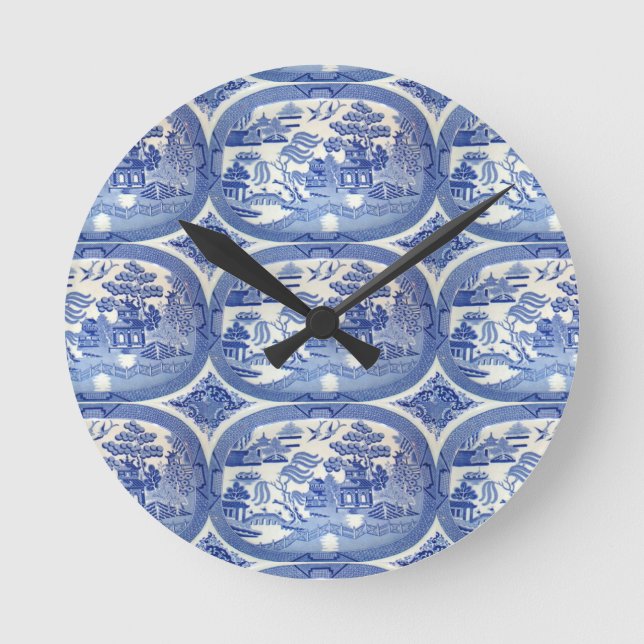 Reloj Redondo Mediano Blue Willow Tim - Acento perfecto para las cocinas (Anverso)