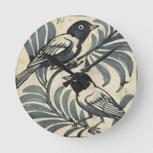 Reloj Redondo Mediano Bluebirds (w/c en el papel)