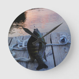 Reloj Redondo Mediano Bluegill al atardecer Lago Arrowhead