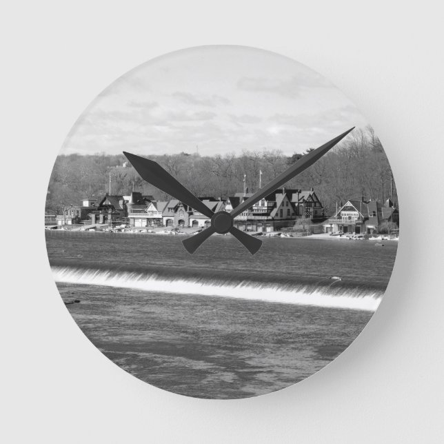 Reloj Redondo Mediano Boathouse Row winter b/w (Anverso)