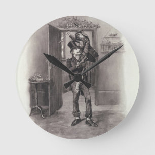 Reloj Redondo Mediano Bob Cratchit y Tiny Tim, de 'Charles Dickens: