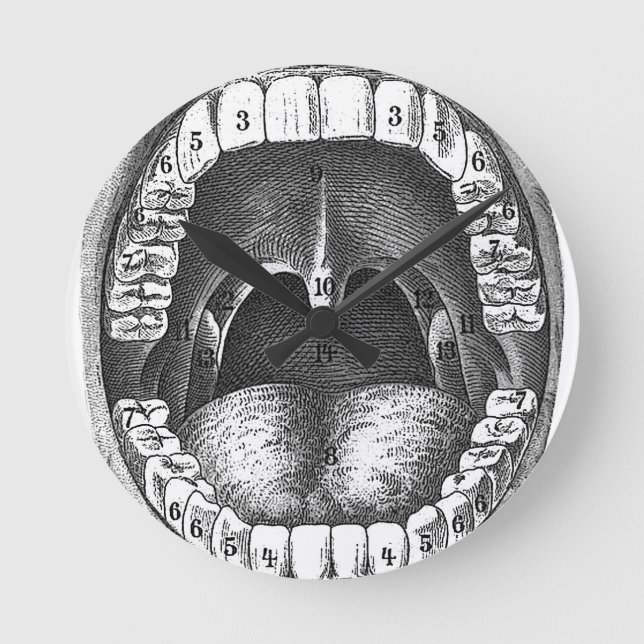Reloj Redondo Mediano Boca Anatómica Vintage (Anverso)