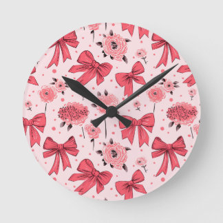 Reloj Redondo Mediano Bocos en flor - Patrón de floral y cinta de opcion