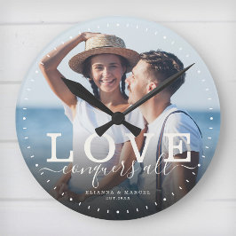 Reloj Redondo Mediano Boda de amor de citas modernas foto guión de recie