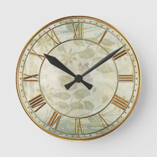 Reloj Redondo Mediano Boda de Vintage Pastel Floral