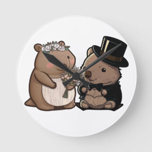 Reloj Redondo Mediano Boda Wombat