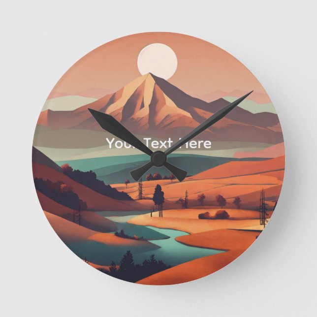 Reloj Redondo Mediano Boho landscape  (Anverso)