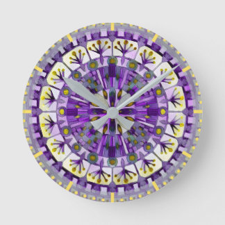 Reloj Redondo Mediano Boho Mosaic Tile Violet Flame -
