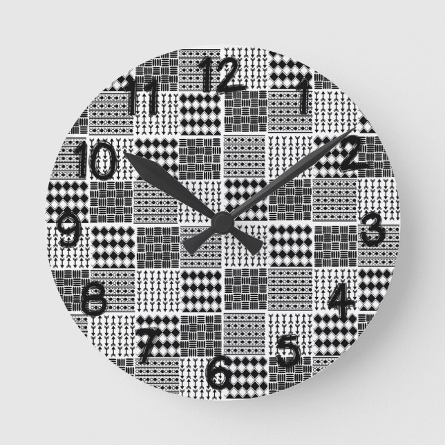 Reloj Redondo Mediano Boho Quilt (Anverso)