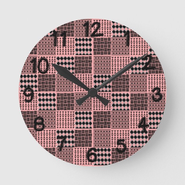 Reloj Redondo Mediano Boho Quilt (Anverso)