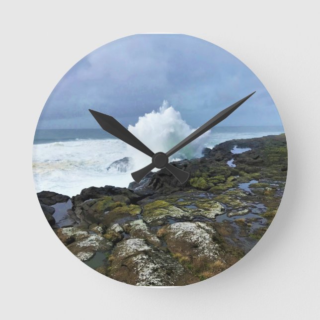 Reloj Redondo Mediano Boiler Bay State Wayside, Depoe Bay, Oregon (Anverso)