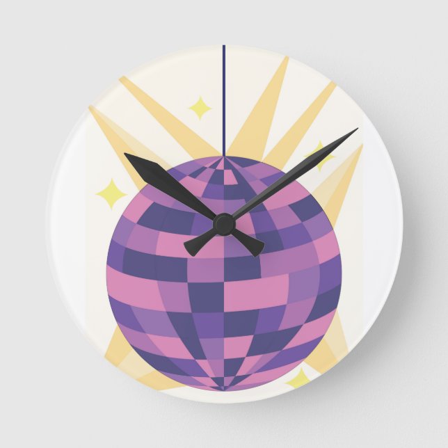 Reloj Redondo Mediano Bola de discoteca (Anverso)