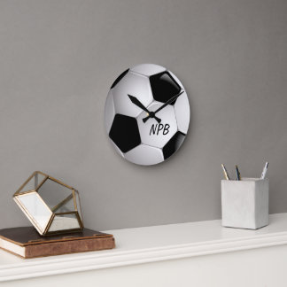 Reloj Redondo Mediano Bola de fútbol monograma