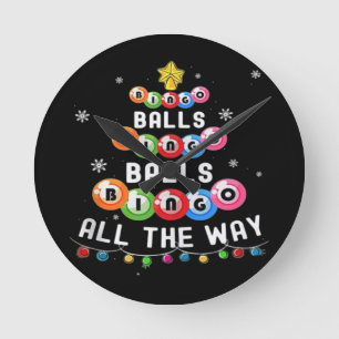 Reloj Redondo Mediano Bolas de Bingo Bingo Todo el Camino 