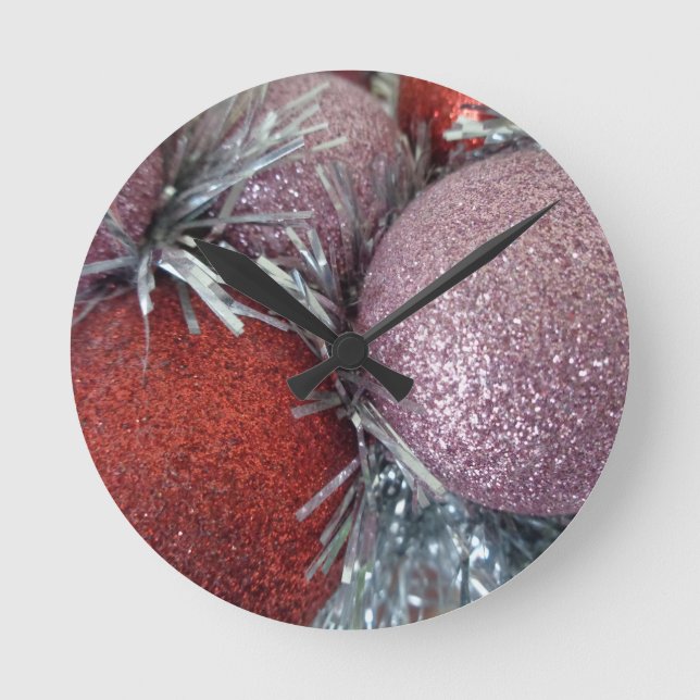 Reloj Redondo Mediano Bolas de navidades (Anverso)