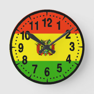 Reloj Redondo Mediano Bolivia Flag
