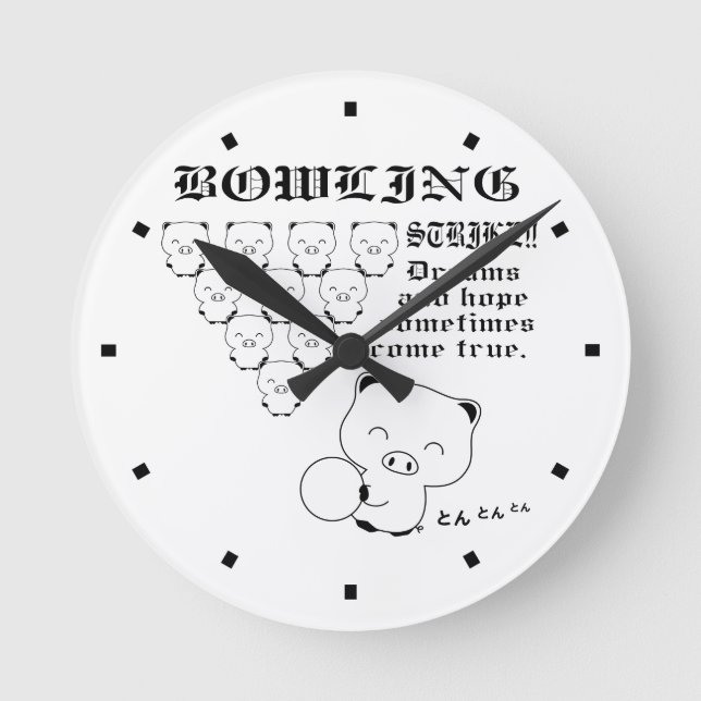 Reloj Redondo Mediano Bolos (Anverso)