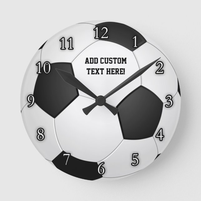 Reloj Redondo Mediano Bolsa de fútbol personalizada (Anverso)