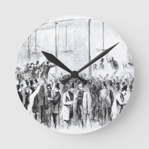 Reloj Redondo Mediano Bolsa de la acción de Gallagher (grabado) (foto d