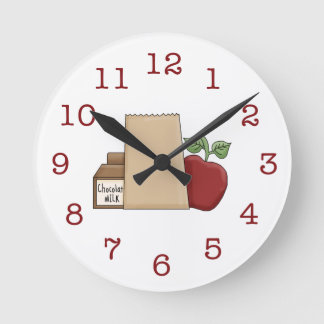 Reloj Redondo Mediano Bolso del almuerzo/Apple/chocolate caliente
