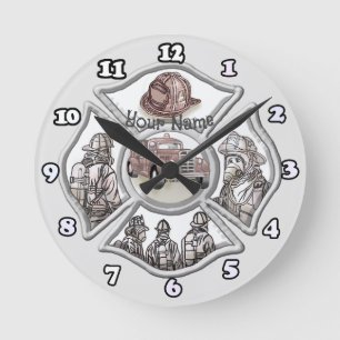 Reloj Redondo Mediano bombero cruz de Malta