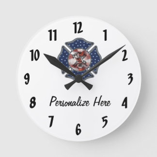 Reloj Redondo Mediano Bombero personalizado