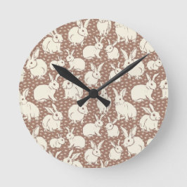 Reloj Redondo Mediano Bonanza de Conejos Conejos Conejitos Cuidadosament