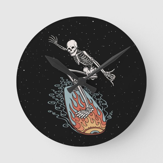 Reloj Redondo Mediano Bonehead Board Dude (Anverso)