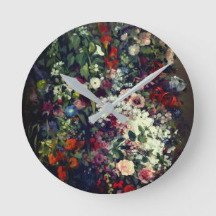 Reloj Redondo Mediano Bonito Bouquet de flores en una bolsa